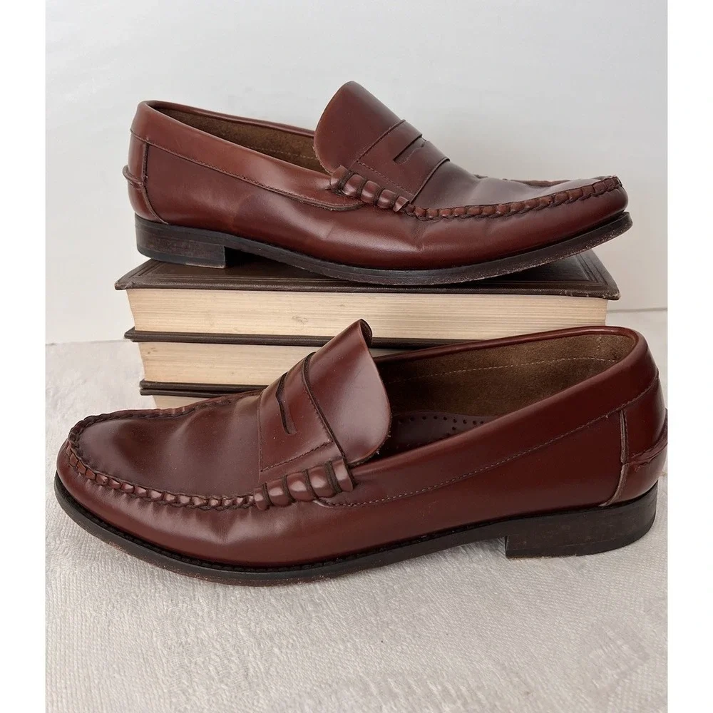 LAUDADIO ROMA Italian Loafers GRANADA Men's Size 10.5 / 43.5 Brown Leather